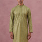 Embroidered and mirror work straight Kurta For Men ( KO 5194 Olive ) [FF] [N-9]