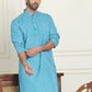Men's Geometric Printed Kurtas. ( KO 5198 Blue )