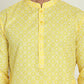 Men's Geometric Printed Kurtas. ( KO 5198 Lemon )
