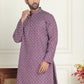 Men's Geometric Printed Kurtas. ( KO 5198 Purple )