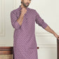 Men's Geometric Printed Kurtas. ( KO 5198 Purple )