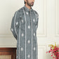 Embroidery and mirror work straight Kurtas. ( KO 5199 Grey )