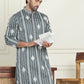 Embroidery and mirror work straight Kurtas. ( KO 5199 Grey )