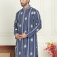Embroidery and mirror work straight Kurtas. ( KO 5199 Navy )