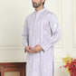 Embroidery and mirror work straight Kurtas. ( KO 5199 lavender )