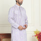 Embroidery and mirror work straight Kurtas. ( KO 5199 lavender )
