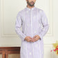 Embroidery and mirror work straight Kurtas. ( KO 5199 lavender )