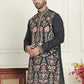 Floral Embroidered Straight Kurtas For Men ( KO 5200 Black )