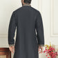 Floral Embroidered Straight Kurtas For Men ( KO 5200 Black )