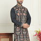 Floral Embroidered Straight Kurtas For Men ( KO 5200 Black )
