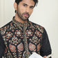 Floral Embroidered Straight Kurtas For Men ( KO 5200 Black )