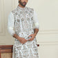 Floral Embroidered Straight Kurtas For Men ( KO 5200 White )