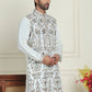 Floral Embroidered Straight Kurtas For Men ( KO 5200 White )