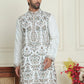 Floral Embroidered Straight Kurtas For Men ( KO 5200 White )