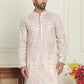 Embroidered Straight Kurtas For Men ( KO 5202 Peach )