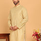 Men's Cotton Striped Kurtas ( KO 5207 Beige )