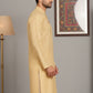Men's Cotton Blend Striped Kurta ( ANMKO 5207Beige )