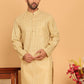 Men's Cotton Striped Kurtas ( KO 5207 Beige )