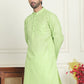Men's Cotton Striped Kurtas ( KO 5207 Green )
