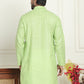 Men's Cotton Striped Kurtas ( KO 5207 Green )