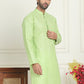 Men's Cotton Striped Kurtas ( KO 5207 Green )