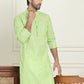 Men's Cotton Striped Kurtas ( KO 5207 Green )