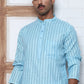 Men's Cotton Striped Kurta ( KO 5207 Sky ) [FF] [R-2-3]