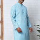 Men's Cotton Striped Kurta ( KO 5207 Sky ) [FF] [R-2-3]