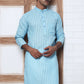 Men's Cotton Striped Kurta ( KO 5207 Sky ) [FF] [R-2-3]