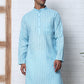 Men's Cotton Striped Kurta ( KO 5207 Sky ) [FF] [R-2-3]