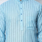 Men's Cotton Striped Kurta ( KO 5207 Sky ) [FF] [R-2-3]