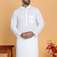 Men's Cotton Blend Striped Kurta ( ANMKO 5207White )