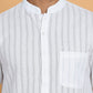 Men's Cotton Blend Striped Kurta ( ANMKO 5207White )