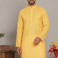 Men's Cotton Blend Striped Kurta ( ANMKO 5207Yellow )