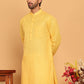 Men's Cotton Striped Kurtas ( KO 5207 Yellow )