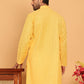 Men's Cotton Striped Kurtas ( KO 5207 Yellow )
