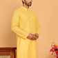 Men's Cotton Striped Kurtas ( KO 5207 Yellow )