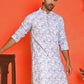 Sequin Embroidered Pure Cotton Kurtas ( KO 5208 Blue )