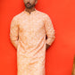 Sequin Embroidered Pure Cotton Kurtas ( KO 5208 Orange ) [FF] [I-1-4]