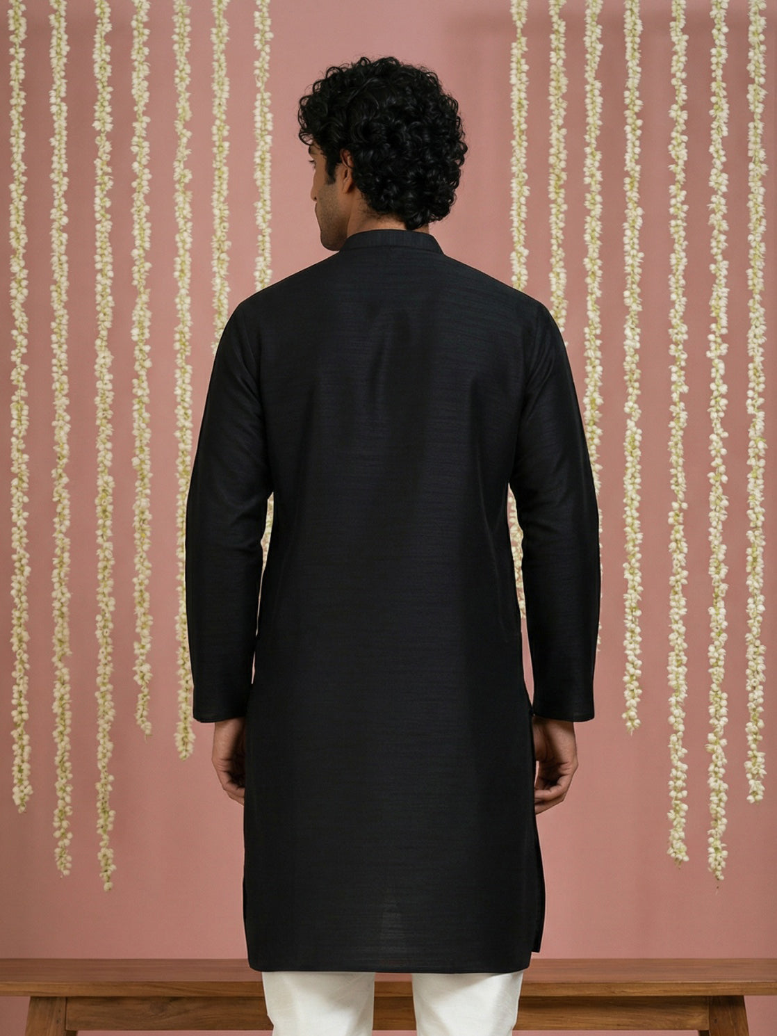 Premium Silk Solid Kurta ( ANMKO 5209Black )