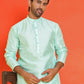 Solid Dupion Silk Kurtas for Men ( KO 5209 Green )