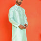Solid Dupion Silk Kurtas for Men ( KO 5209 Green )