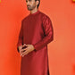 Solid Dupion Silk Kurtas for Men ( KO 5209 Maroon )