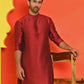 Solid Dupion Silk Kurtas for Men ( KO 5209 Maroon )