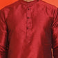 Solid Dupion Silk Kurtas for Men ( KO 5209 Maroon )
