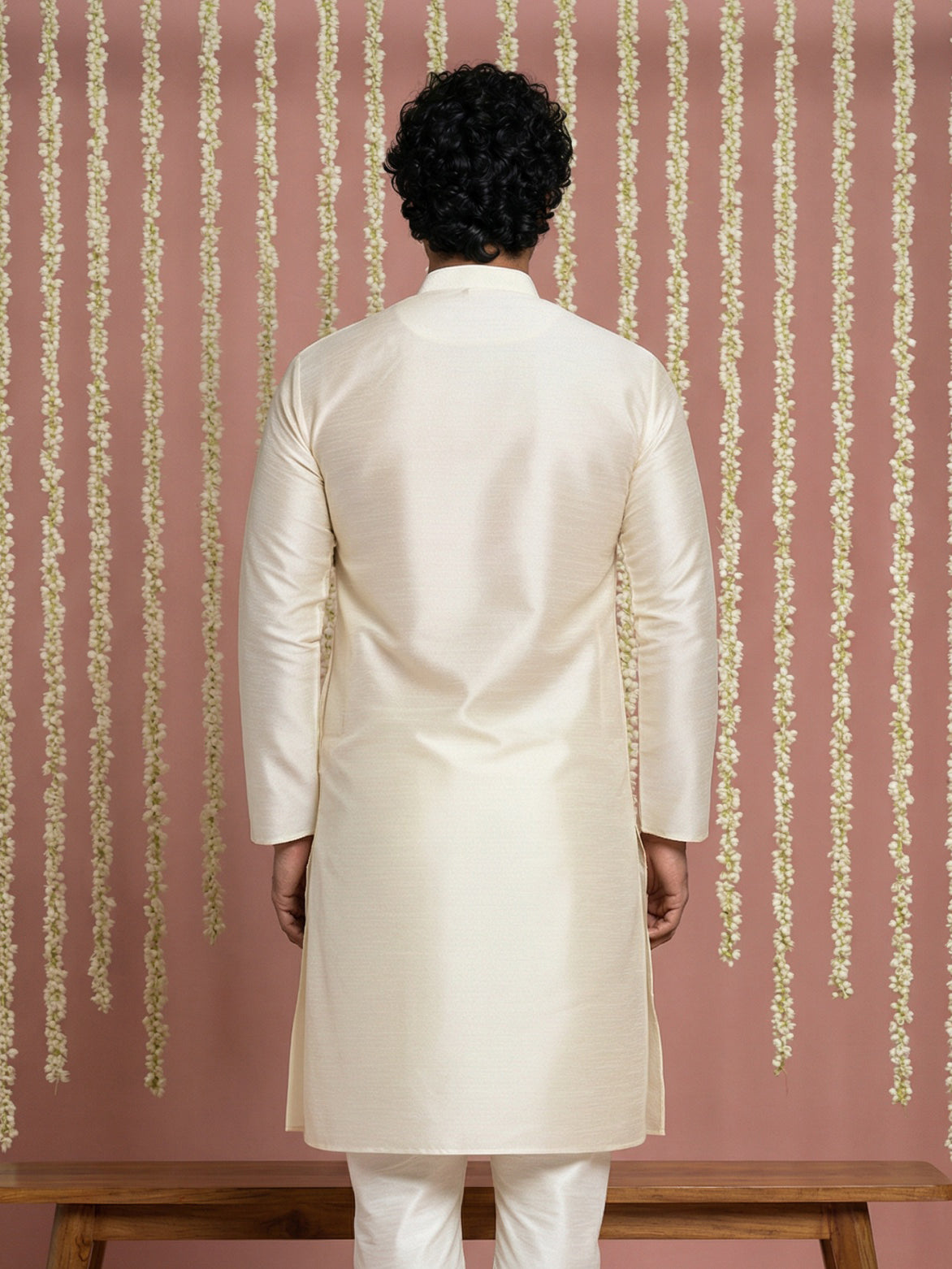 Premium Silk Solid Kurta ( ANMKO 5209White )