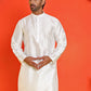 Solid Dupion Silk Kurtas for Men ( KO 5209 White )