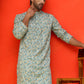 Men's Green Printed Kurtas ( KO 5210 Green )