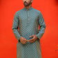 Jacquard Silk Straight Kurtas ( KO 5211 Blue )