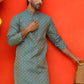 Jacquard Silk Straight Kurtas ( KO 5211 Blue )